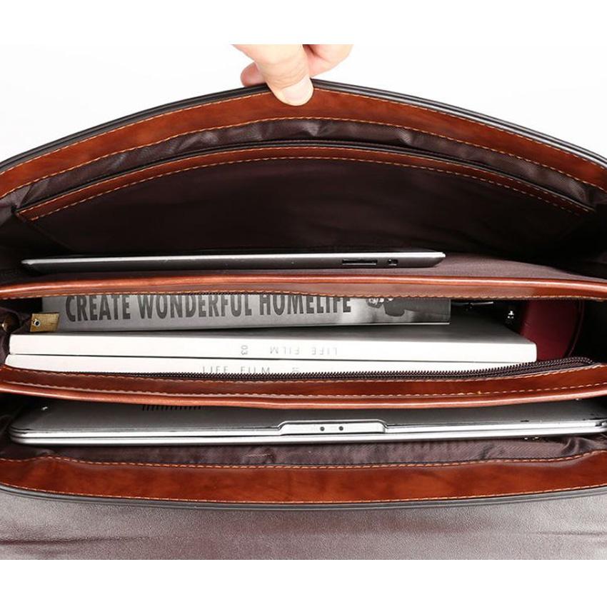 Cặp đựng laptop cặp da công sở BOSS nhiều ngăn tiện dụng rất thanh lịch và sang trọng đựng tài liệu đi cồng tác Tuxa