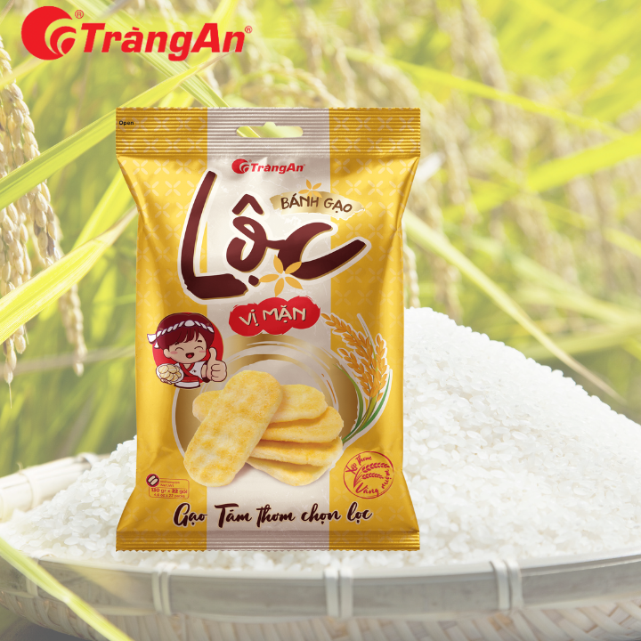 Tràng An - Bánh gạo nướng Lộc 130g, vị mặn, không qua chiên dầu, không cholesterol