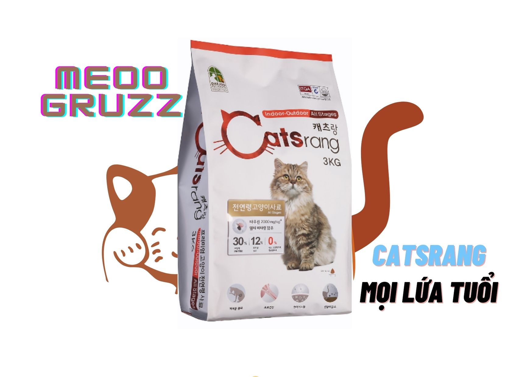 THỨC ĂN CHO MÈO MỌI LỨA TUỔI CATSRANG 3KG