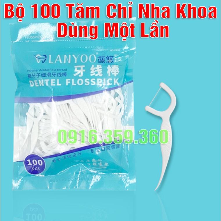 Bộ 100 Tăm Chỉ Nha Khoa Tròn Dùng Một Lần