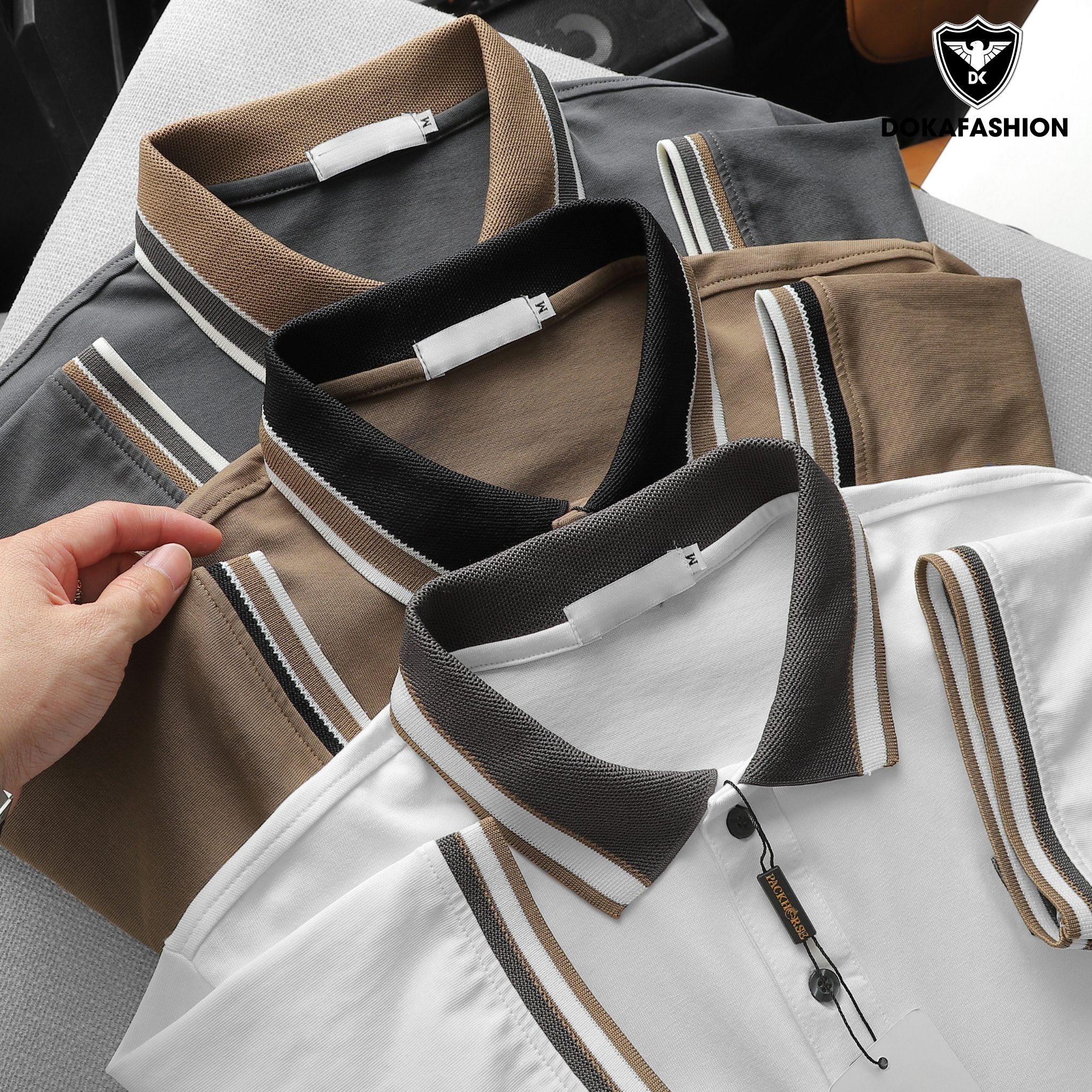Áo thun nam cổ bẻ, Áo Polo Nam cổ bẻ nổi logo chữ kk thun có cổ tay lỡ vải cá sấu cotton phong cách trẻ trung, chuẩn form, nhiều màu DS25