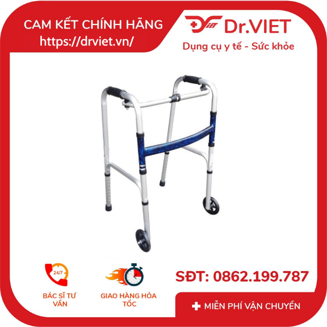 Khung tập đi Lucass W-57, giúp người tập đi sau tai nạn, tai biến, người già đi lại vững vàng hơn,có bánh xe tiện lợi