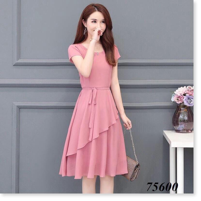 Đầm voan chiffon xếp tà nhẹ nhàng nữ tính