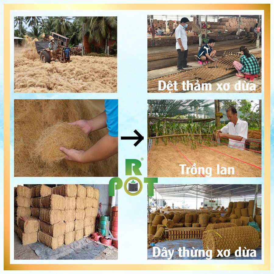 Chỉ Sợi Xơ Dừa Giữ Ẩm, Che Phủ Cây Trồng Chống Nấm Và Vi Khuẩn.