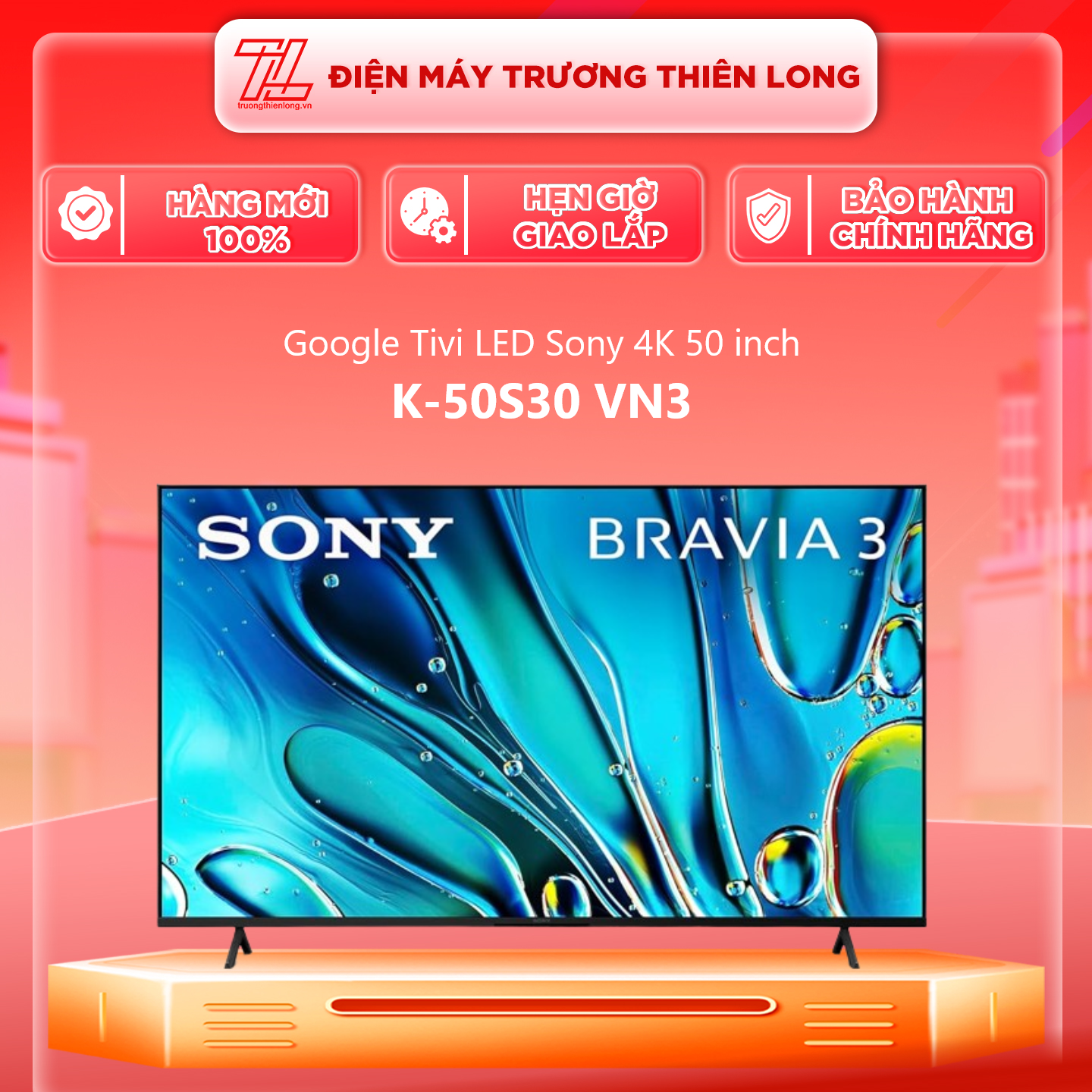 Google Tivi Sony 4K 50 inch K-50S30 - Hàng Chính Hãng