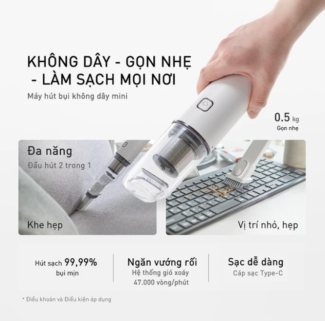 [ Hàng Chính Hãng ] Máy hút bụi không dây mini Panasonic MC-HC10WN46 - Nhỏ gọn - mạnh mẽ