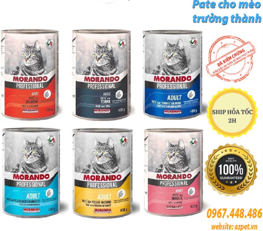 Pate Morando Professional cho mèo. Pate Ý Miglior Gatto cho mèo mọi lứa tuổi. Pate mèo Hộp 400g.