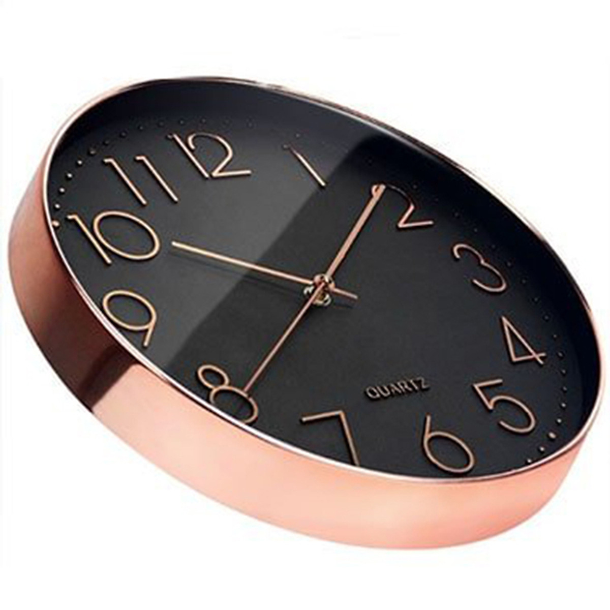 Đồng hồ treo tường kim trôi vỏ kim loại, 20cm, màu đen Dan House – DH01X