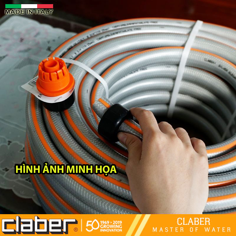 Khớp nối ống nước nhựa đa năng Claber 8620, sản xuất tại Ý, nối ống phi 15-19mm, nhựa ABS