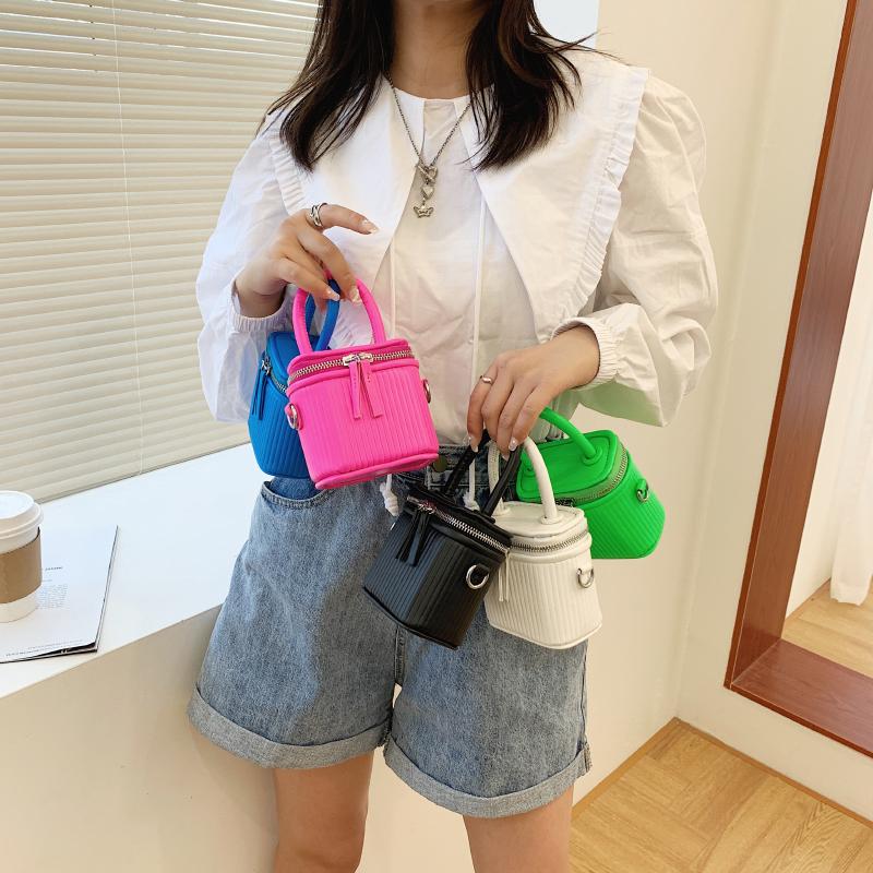 Cao Cấp Mini Hộp Chất Liệu Da PU Túi Cầm Tay Ngắn Cho Nữ 2021 Điện Thoại Dễ Thương Đeo Vai Túi Xách Và Ví Cầm Tay Màu Hồng xanh