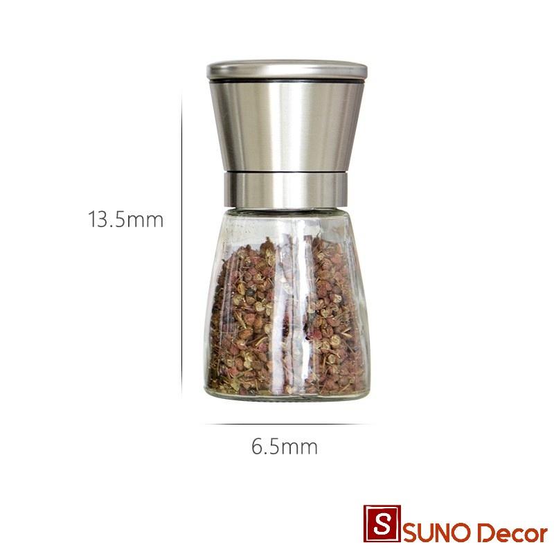 Hũ Xay Tiêu Cầm Tay Nắp Inox Cao Cấp Nhỏ Gọn Tiện Dụng