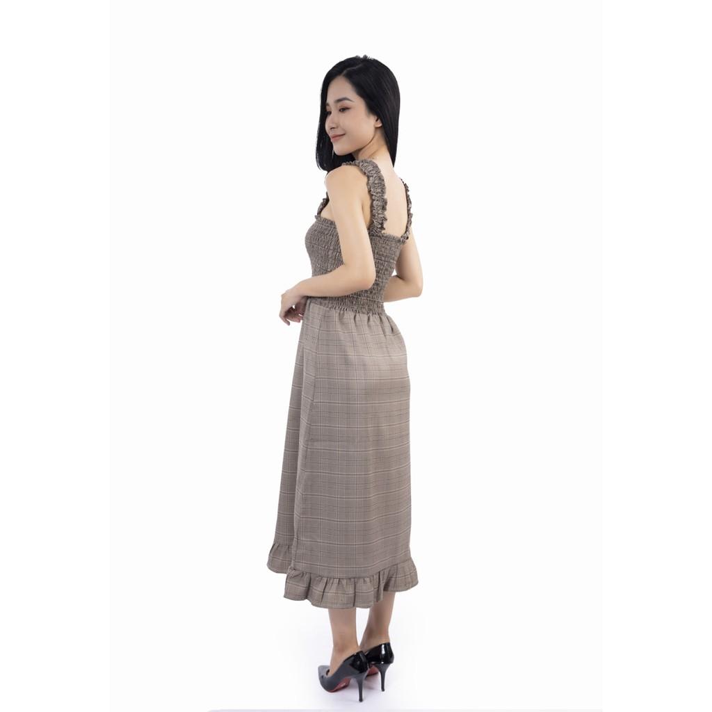 Đầm dây suông nhún thun ngực - Lovadova 20D06C005