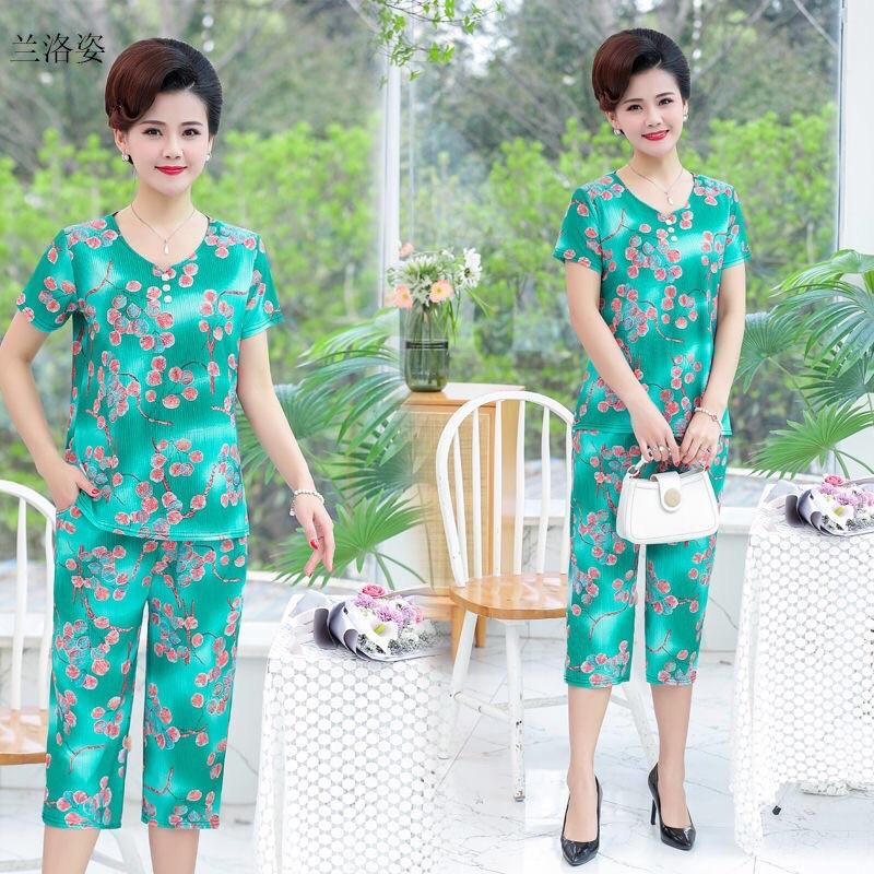 Đồ bộ trung niên nữ- bộ quần áo nữ trung niên cho mẹ bộ thun hoa kiểu dáng sang trọng