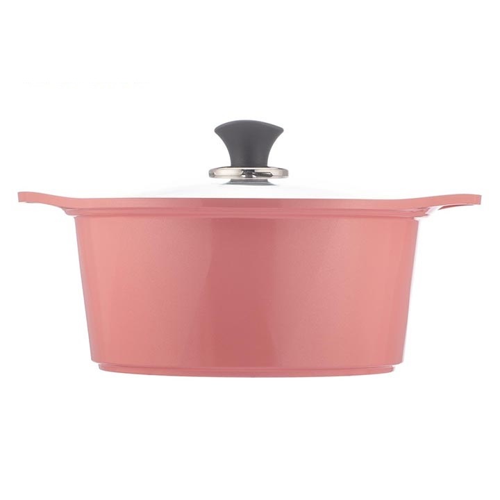 Nồi đúc đáy từ men đá chống dính Greencook GCS05/02-24IH đường kính size 24cm, sâu lòng 12cm, 4.5Lit chọn phân loại màu-Hàng chính hãng