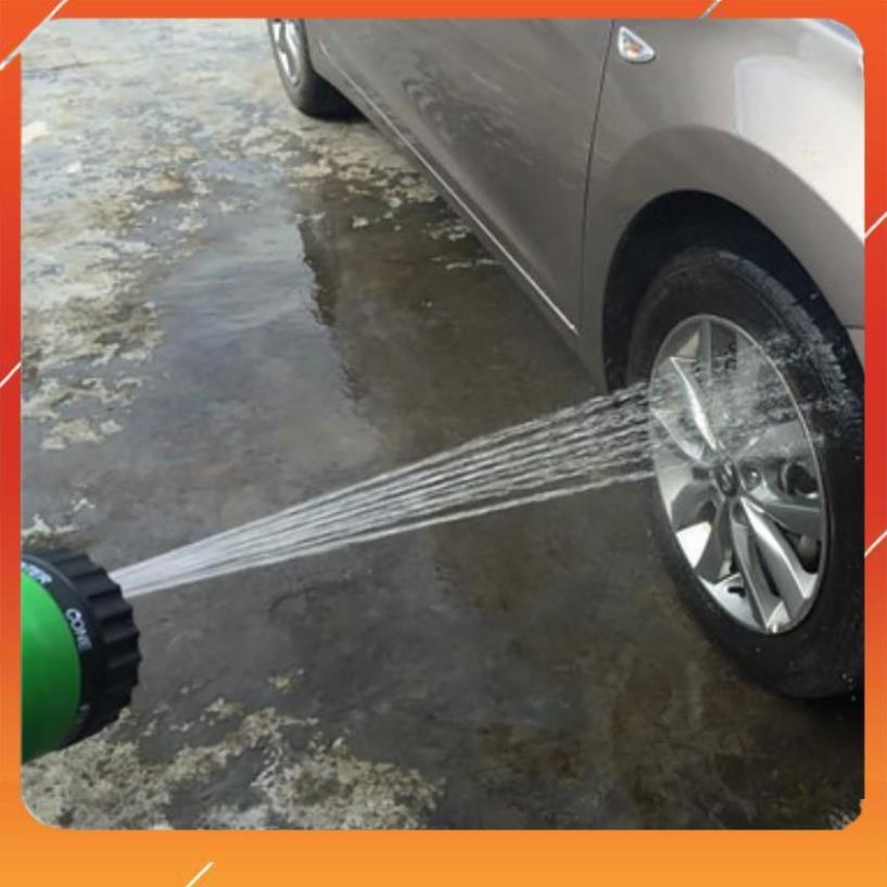Bộ vòi xịt nước tưới cây đa năng 8 chế độ kèm dây tưới dạng lò xo co dãn 815814 loại 10m