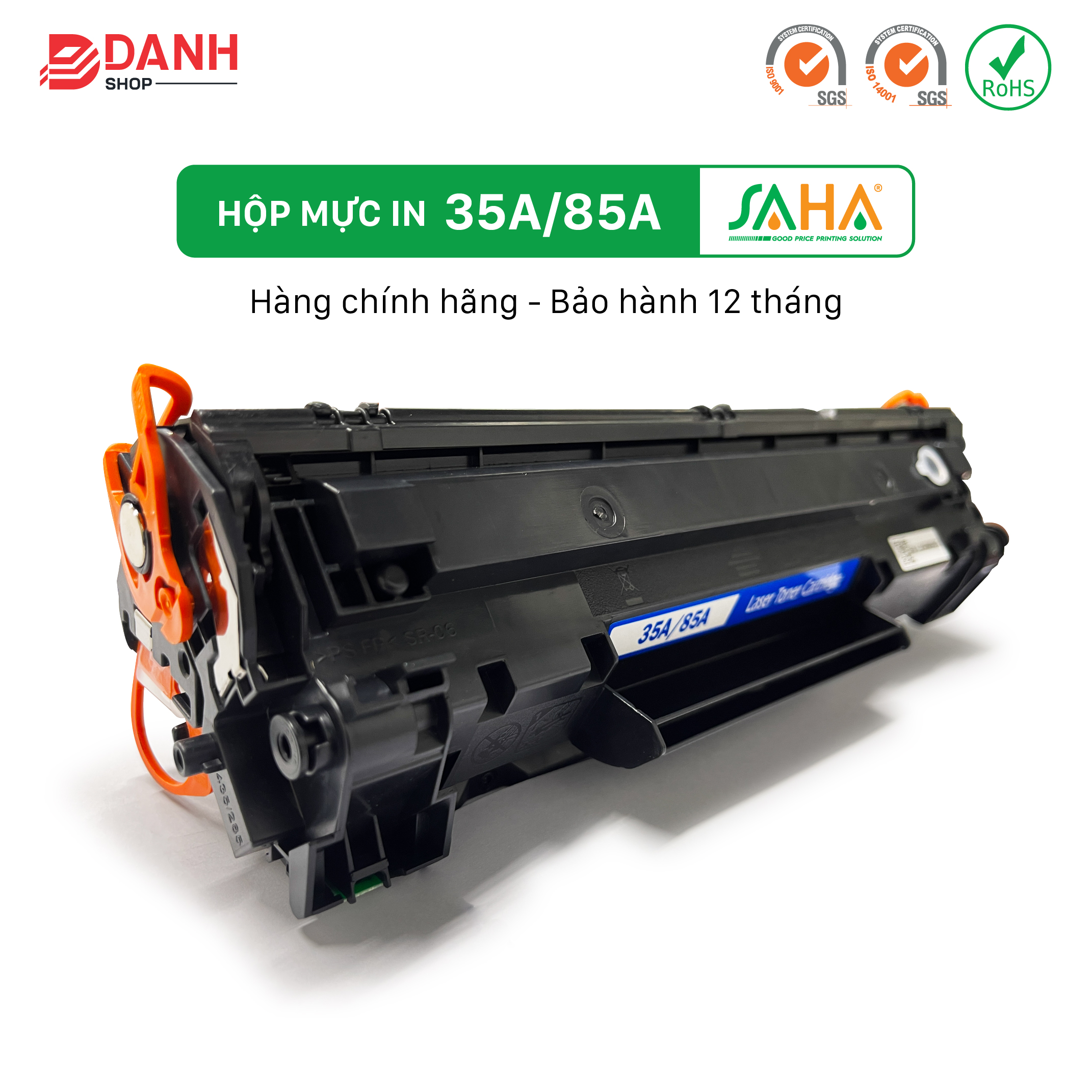 Hộp mực in SAHA 35A/36A/85A cho máy in HP, Canon - Hàng chính hãng