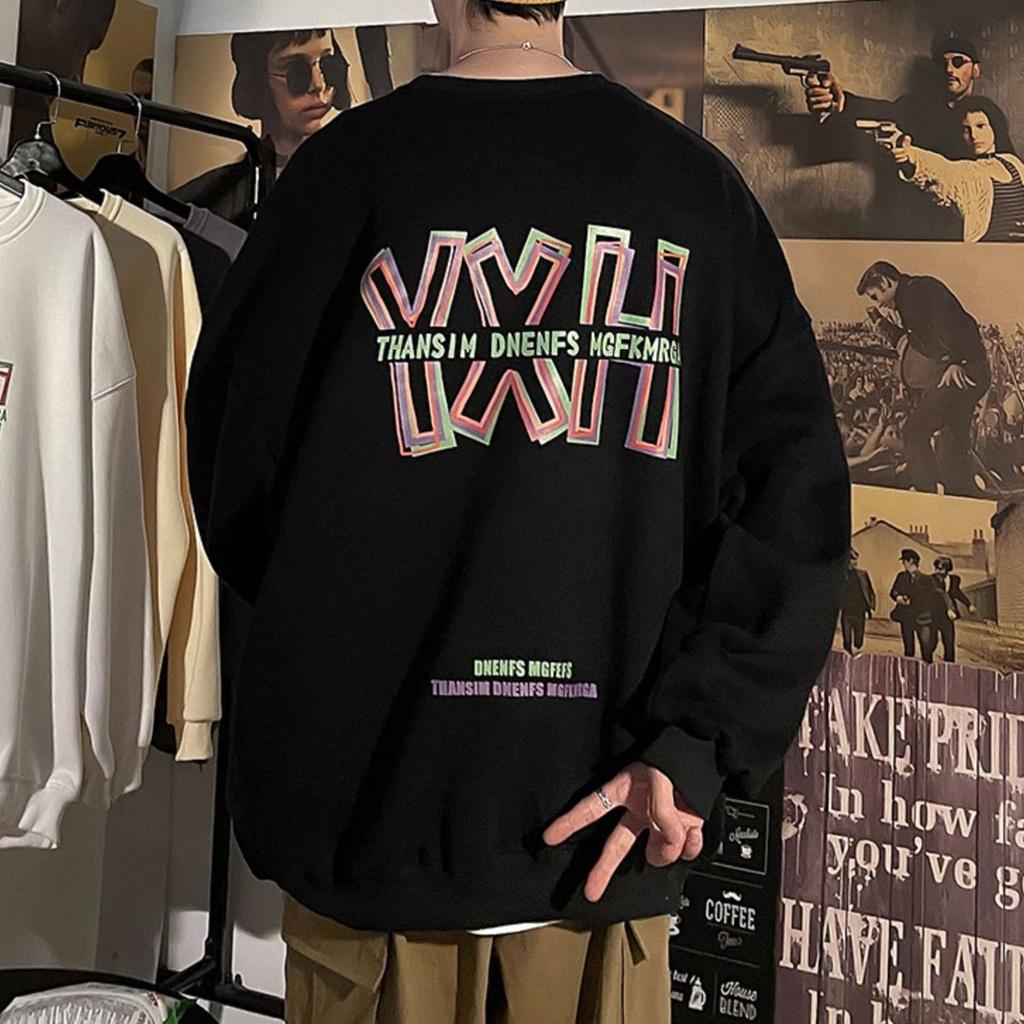 Áo dài tay trơn NỈ BÔNG Unisex MonsterX YHX Sweater Ulzzang cặp đôi nam nữ form rộng oversize Hàn Quốc
