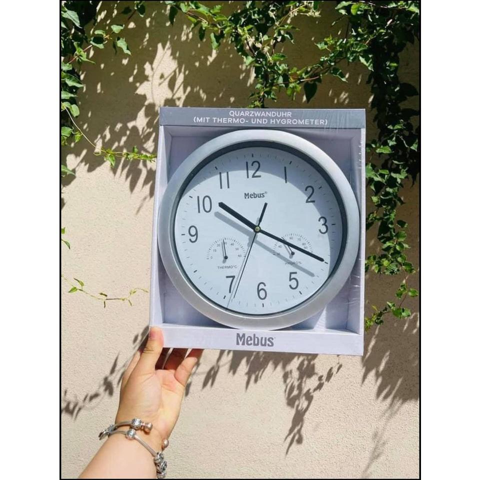 Đồng Hồ Treo Tường Mebus, Đường Kính 30cm, Đồng Hồ Xem Giờ, Báo Nhiệt Độ V à Độ Ẩm, Nhập Đức