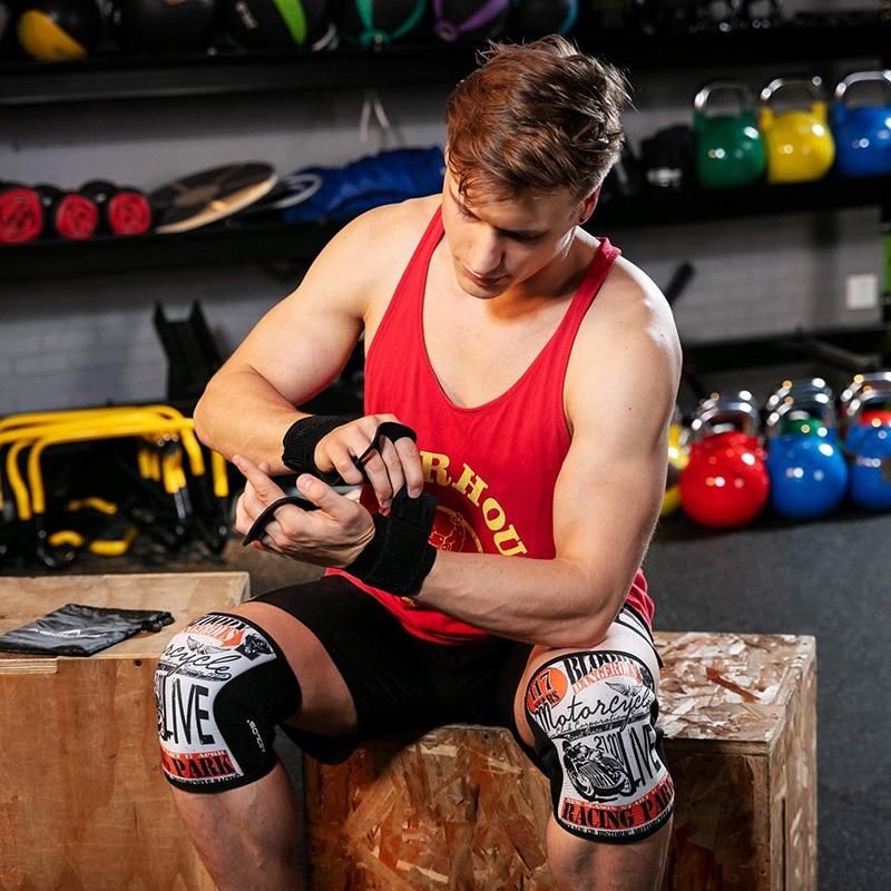 Gym Weightlifting Gloves 3 Holes Cowhide Leather Hand Grips Artistic Gymnastics Crossfit Grip Pull-ups Prevent Hand Blisters Rip