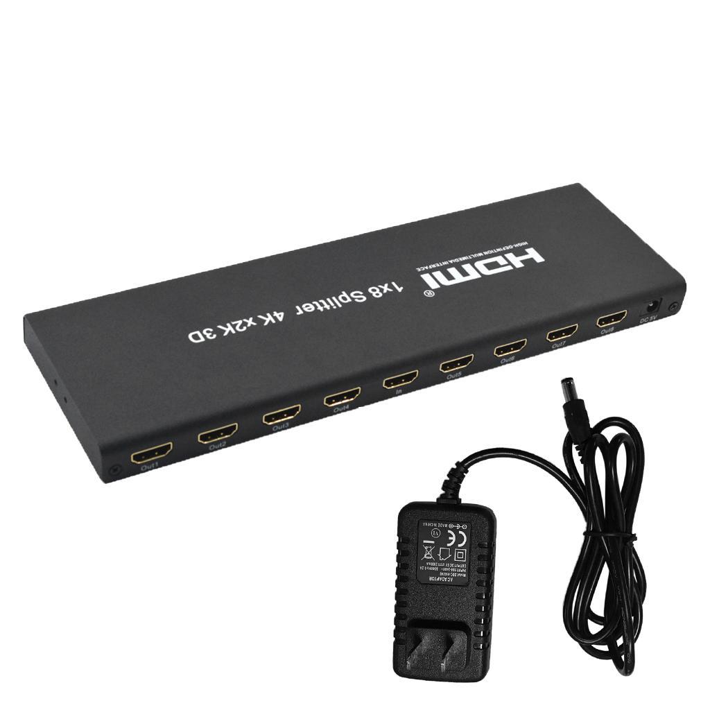 1Piece US Plug HDMI 1 In 8 Out 4K 2k 3D Splitter Switch Switcher Distributor