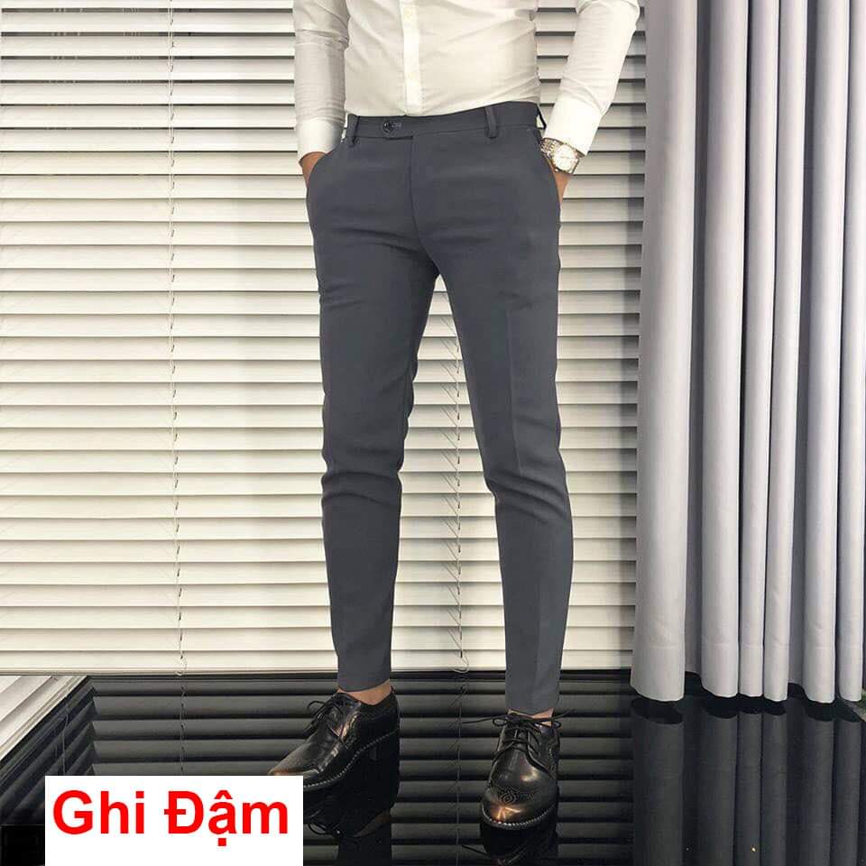 Quần âu nam Hàn Quốc co dãn vải chống nhăn không phai, xù