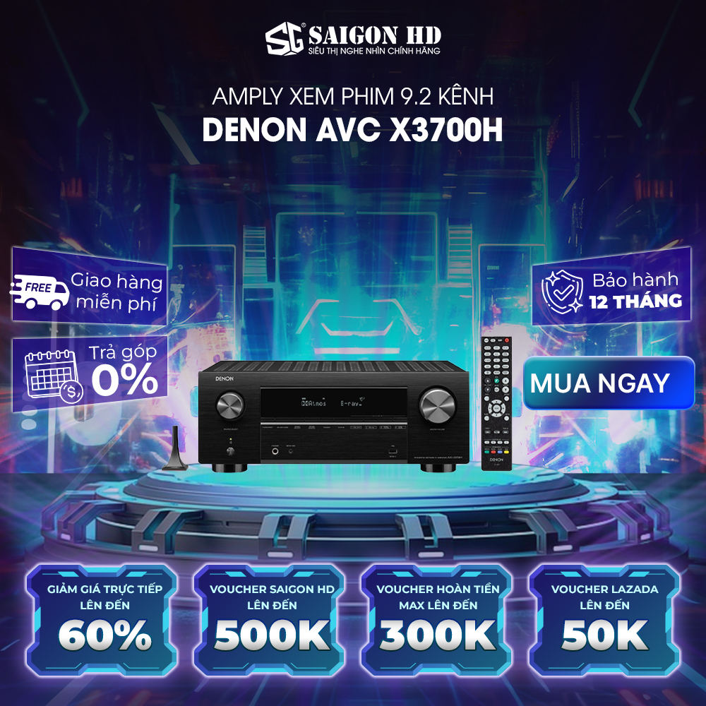 Amply xem phim 9.2 kênh DENON AVC X3700H - Hàng chính hãng, giá tốt