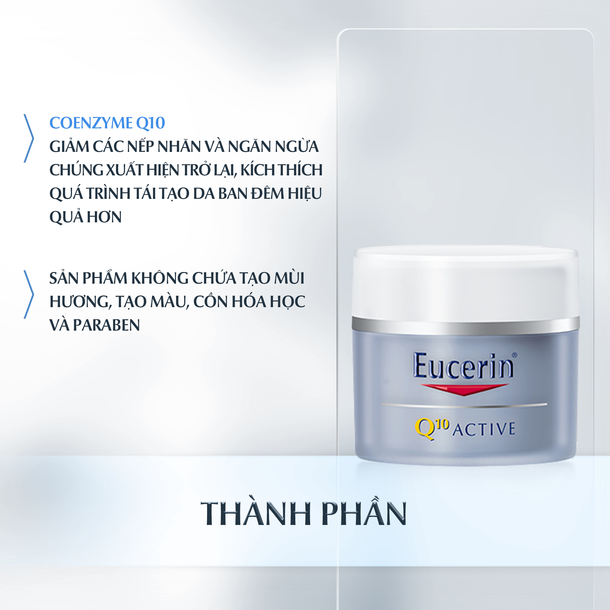 Kem dưỡng da ban đêm giảm nếp nhăn Eucerin Q10 Active Night Care 50ml