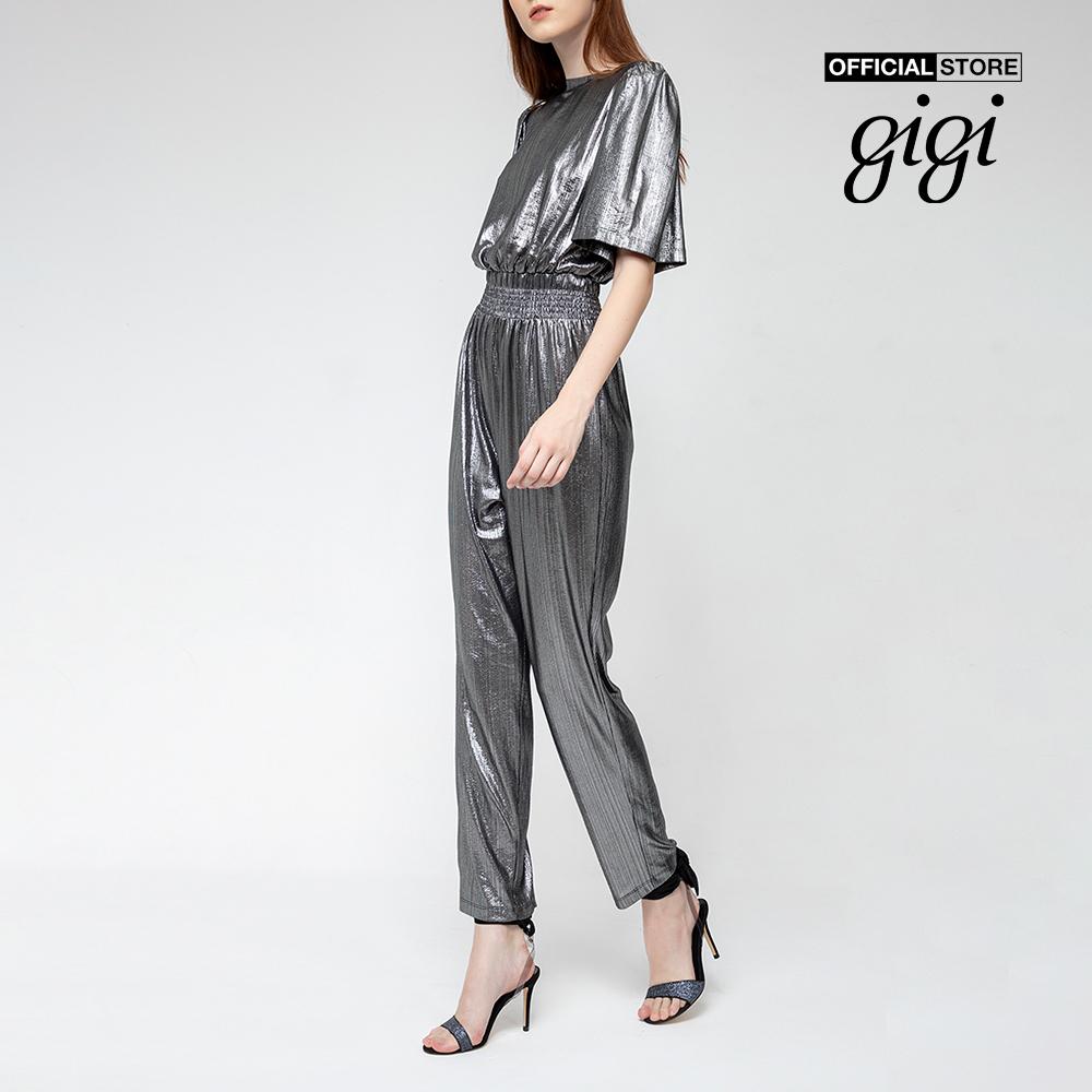 GIGI - Jumpsuits nữ cổ tròn ngắn tay Metalic Ribs G2201202610H