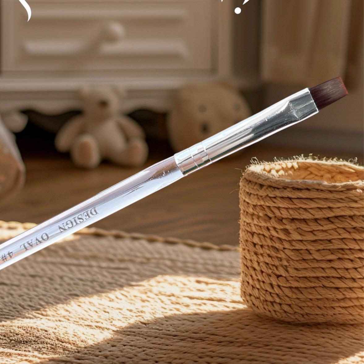 Cọ Bản Vuông Cán Trong Size 2-3-4 Làm Nail Tiện Lợi Kẻ, Vẽ Hoạt Hình, Phong Cảnh, Làm Vân Đá, Đắp Gel, Dặm Ombre Móng Desied Oval Korea Brush