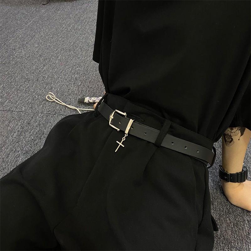 Thắt Lưng Nam Nữ Chữ thập bản nhỏ phong cách Hip hop trẻ trung - Dây Lưng Nam Nữ Unisex Mặt Kim Loại Streetstyle