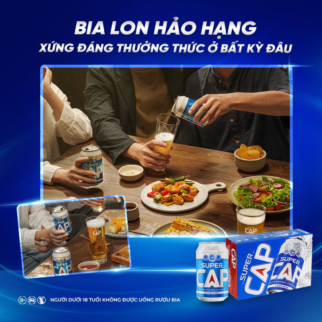 Bia SUPER CAP combo 3 thùng ( 24 lon 330ml)