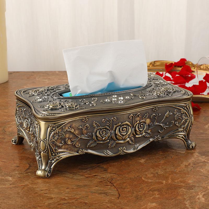 Hộp đựng khăn giấy kiểu cổ điển Hộp đựng giấy bơm phong cách châu Âu Hình chữ nhật
