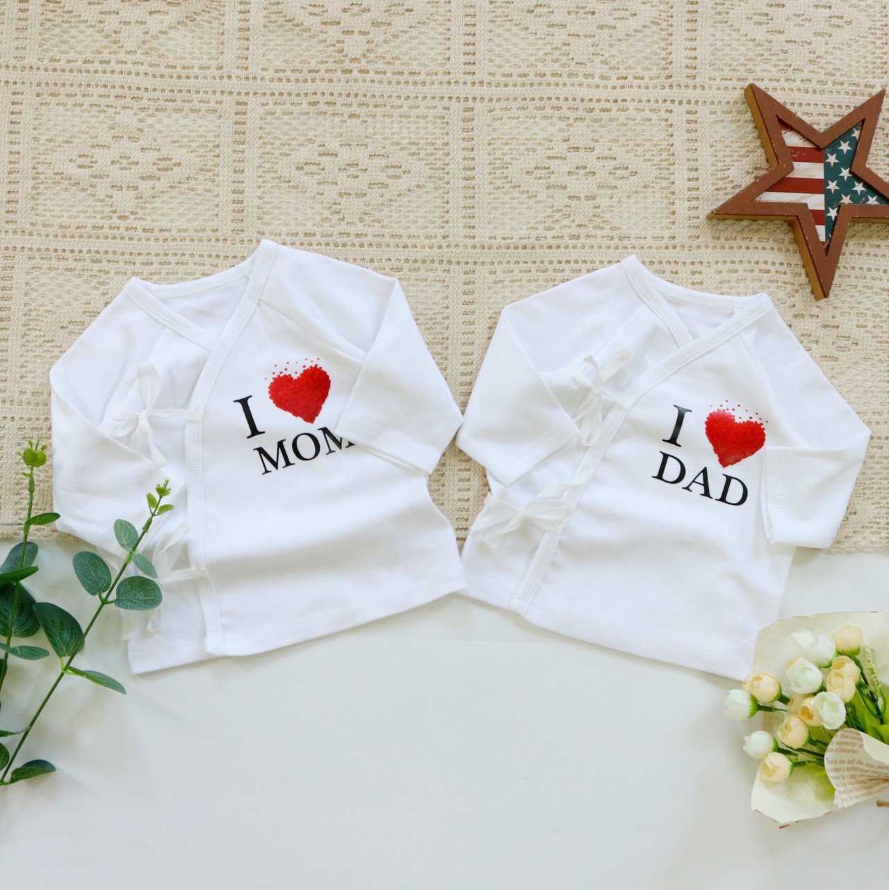 [Dưới 6kg] Áo sơ sinh cột dây cao cấp chất cotton đẹp cho bé - Bunnybaby