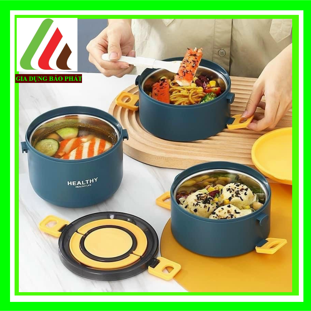 Hộp cơm giữ nhiệt văn phòng 3 tầng giữ nhiệt hộp đựng thức ăn 3 tầng Healthy
