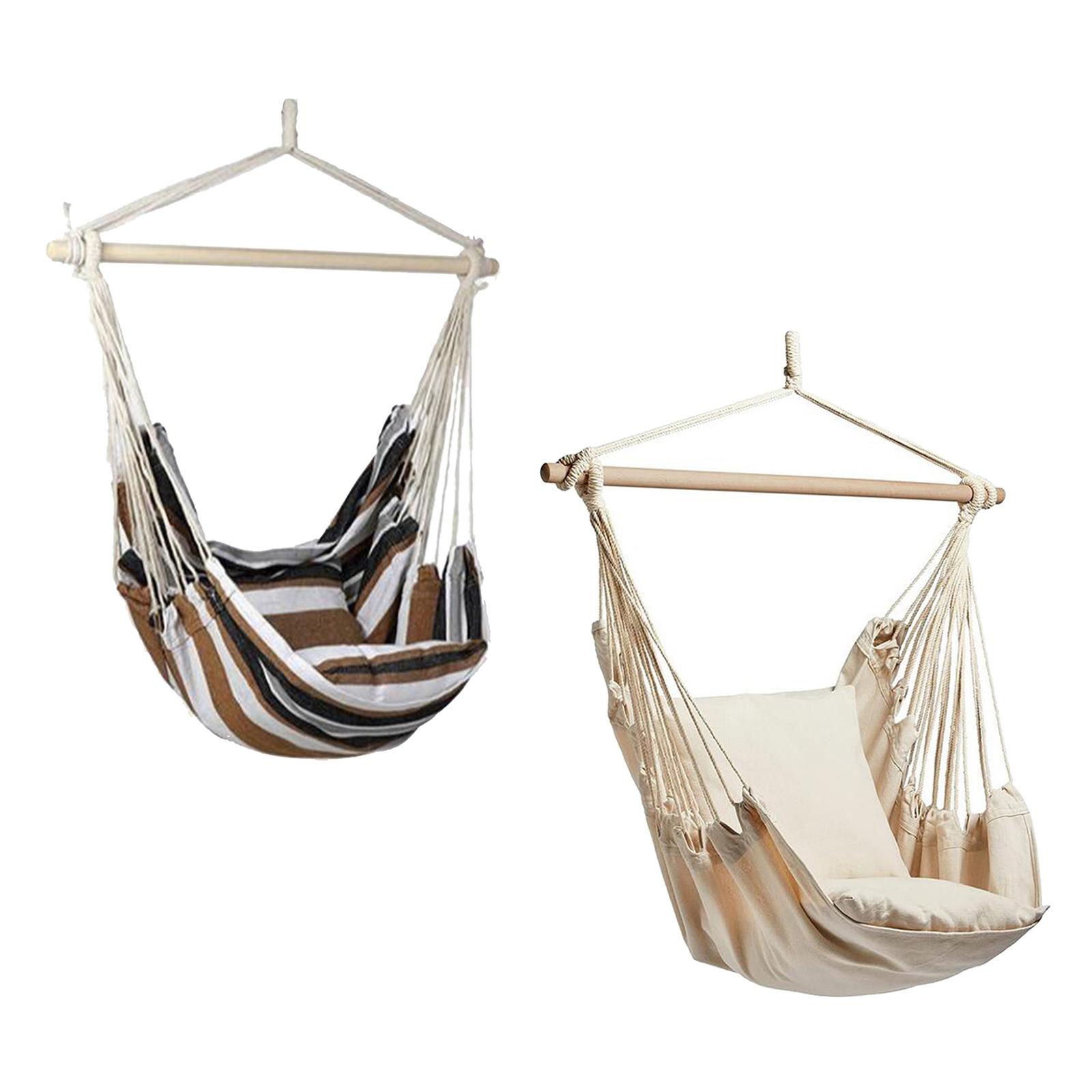 Võng Ghế Treo Dây Xích Đu Treo Ghế Cotton Dệt Lớn Sân Bãi Cỏ Ghế Thoải Mái Vượt Trội Độ Bền