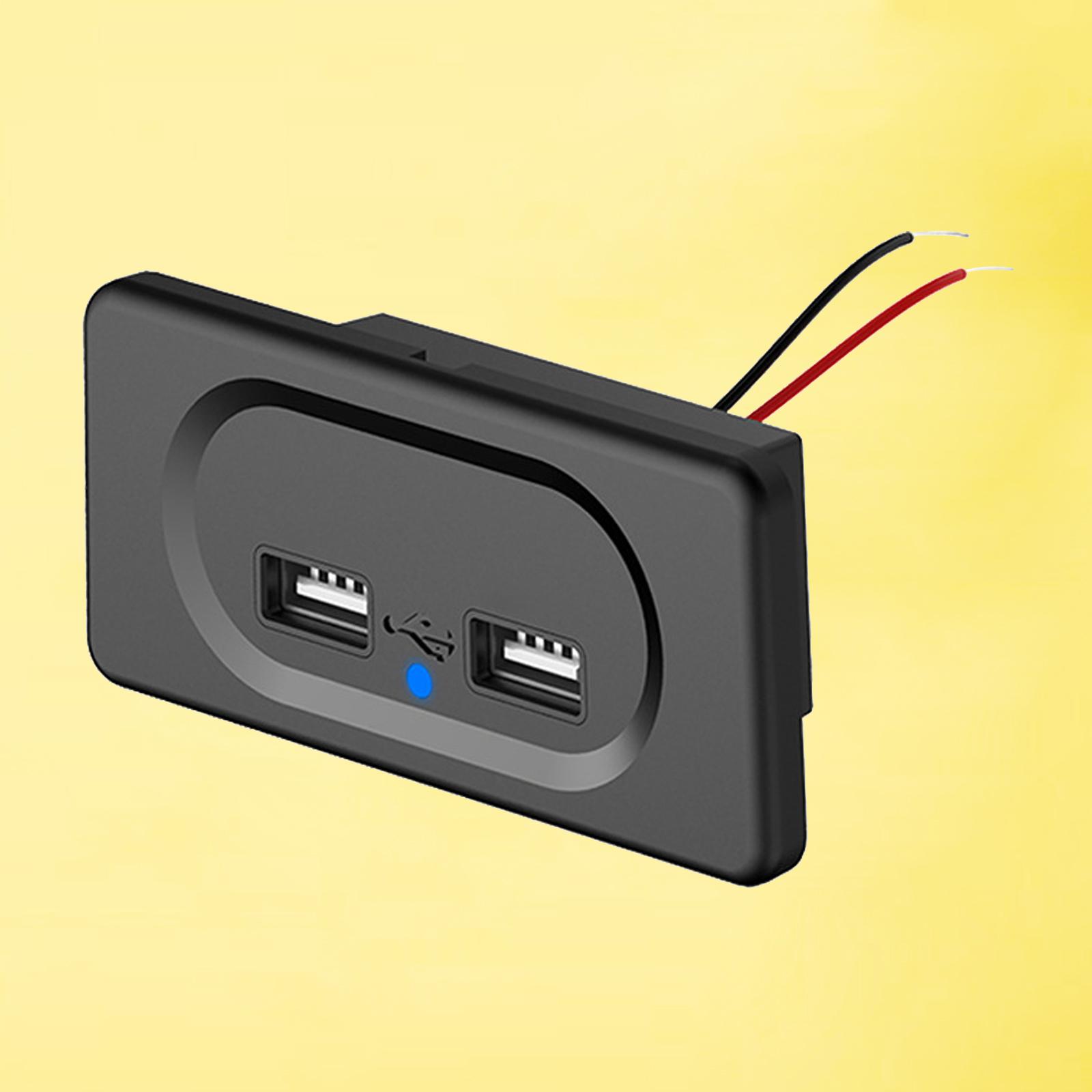 2xFast Dual USB Charger Socket Panel for Motorcycle Truck ATV Boat Car RV 4.8A