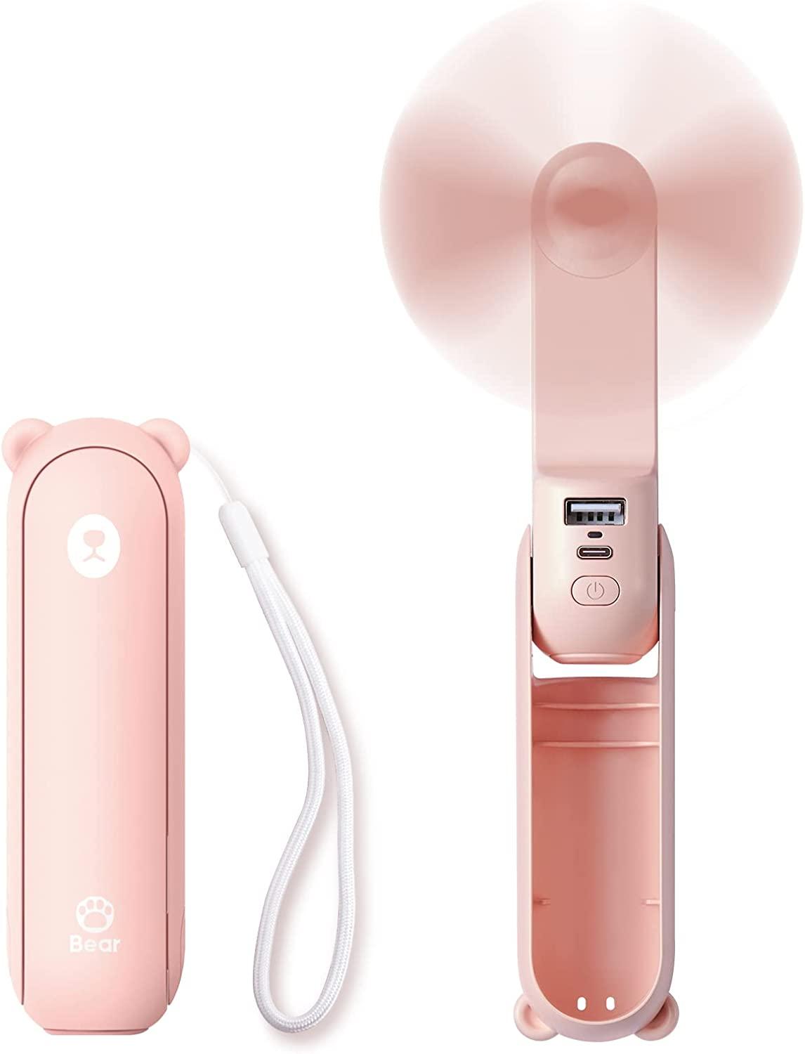 Quạt cầm tay 3 TRONG 1, Quạt bỏ túi nhỏ có thể sạc lại USB, Pin