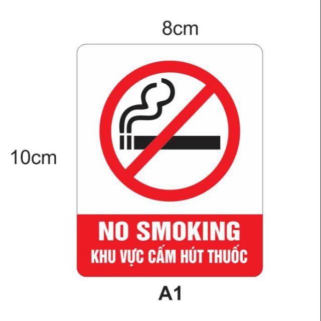 Bảng mica 2 li cấm hút thuốc - No Smoking nhiều kích thước_DECAL VIP