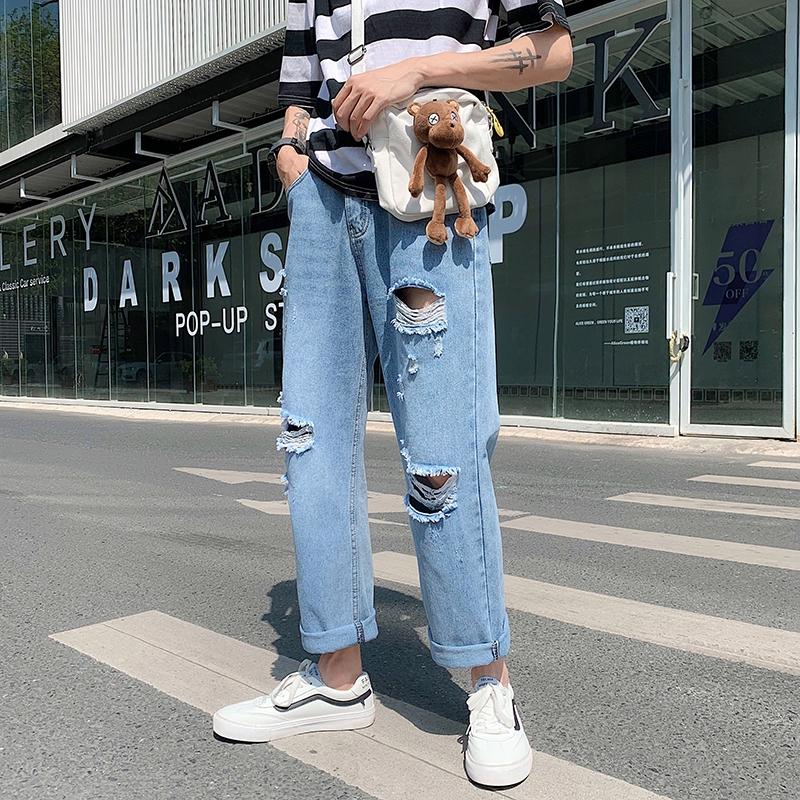 Quần Jeans Nam Ống Rộng Phong Cách Hip Hop Cá Tính