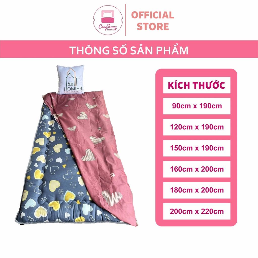 Vỏ Bọc Đệm, Tấm Áo Bọc Nệm Topper Hai Mặt Có Khoá Kéo Vải Cotton, Đũi Mềm Mại Đủ Kích Thước