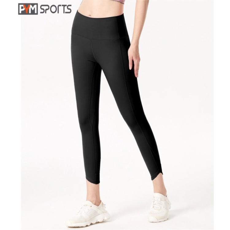 Quần legging dài 9 tấc tập Yoga - Gym PYMSPORT - PYML030, pha lưới ở gấu, nâng mông, lưng cạp cao