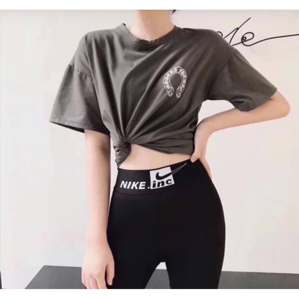 Quần Legging Thể Thao Lưng Thun Co Giãn In Chữ