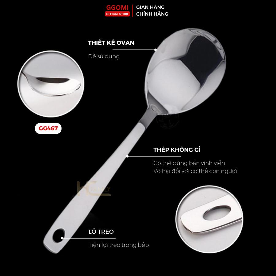 Thìa xào nhỏ inox Ggomi GG467 bằng thép không gỉ an toàn sức khỏe