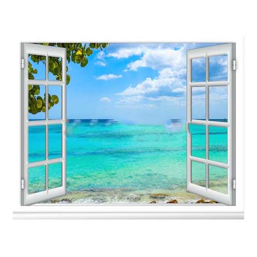 Tranh dán tường cửa sổ 3D | Tranh trang trí 3D | Tranh phong cảnh đẹp 3D | T3DMN_T6_022