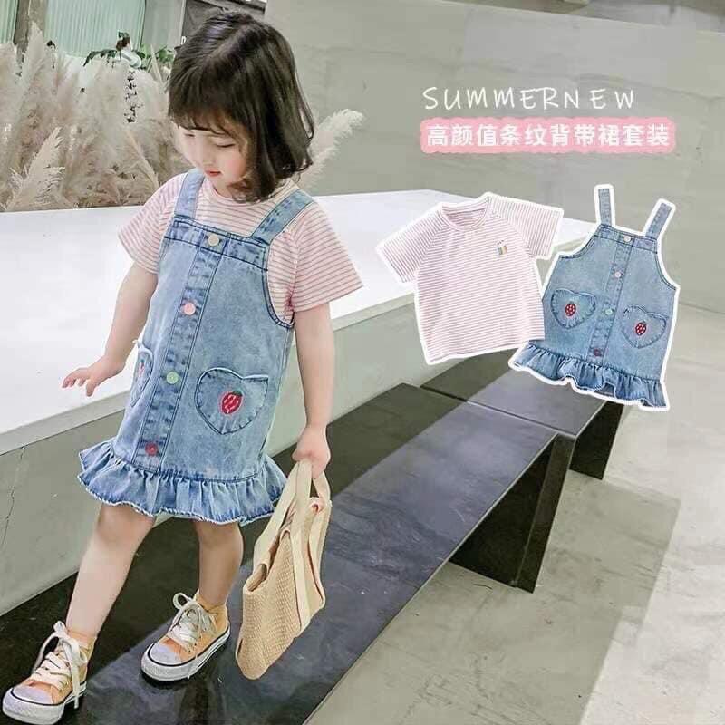Set Yếm váy quảng châu cho bé gái size từ 12-18kg
