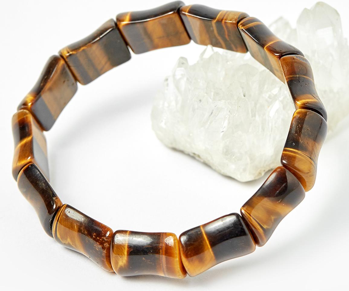 Vòng thạch anh mắt hổ vàng nâu bản đốt trúc 15x13mm mệnh thổ, kim - Ngọc Quý Gemstones
