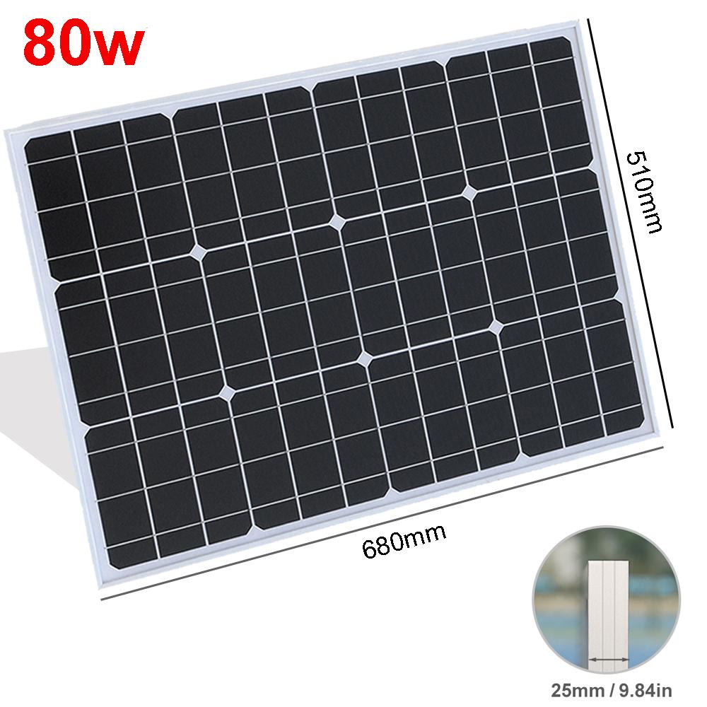 200w 160w 150w 80w tấm năng lượng mặt trời 12v thủy tinh cứng hệ thống sạc pin năng lượng mặt trời đơn tinh thể cho nhà cắm trại trên mái thuyền ô tô Màu sắc: 80w 810x360mm