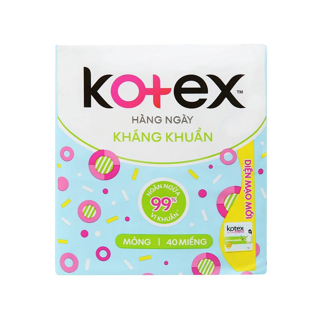 Băng vệ sinh Kotex Hàng ngày Kháng khuẩn Siêu bảo vệ 40s