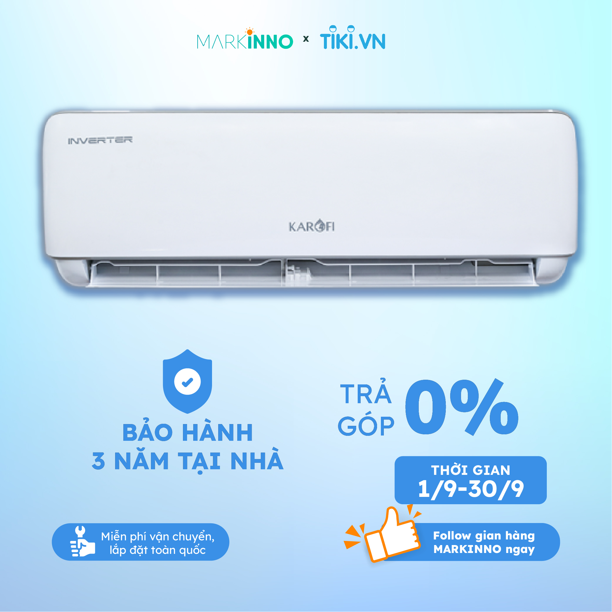 Máy điều hòa không khí KAROFI KDC-WI312 INVERTER 12000BTU, công nghệ thông minh 4 tự động hàng chính hãng - Giao Toàn Quốc