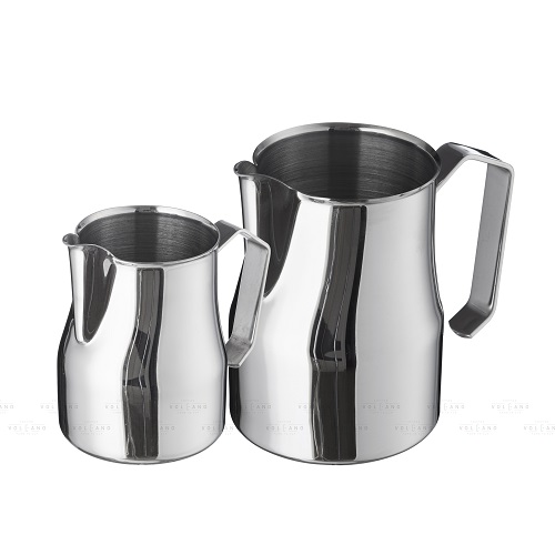 Ca đánh sữa Motta màu bạc Inox 304 mũi tròn